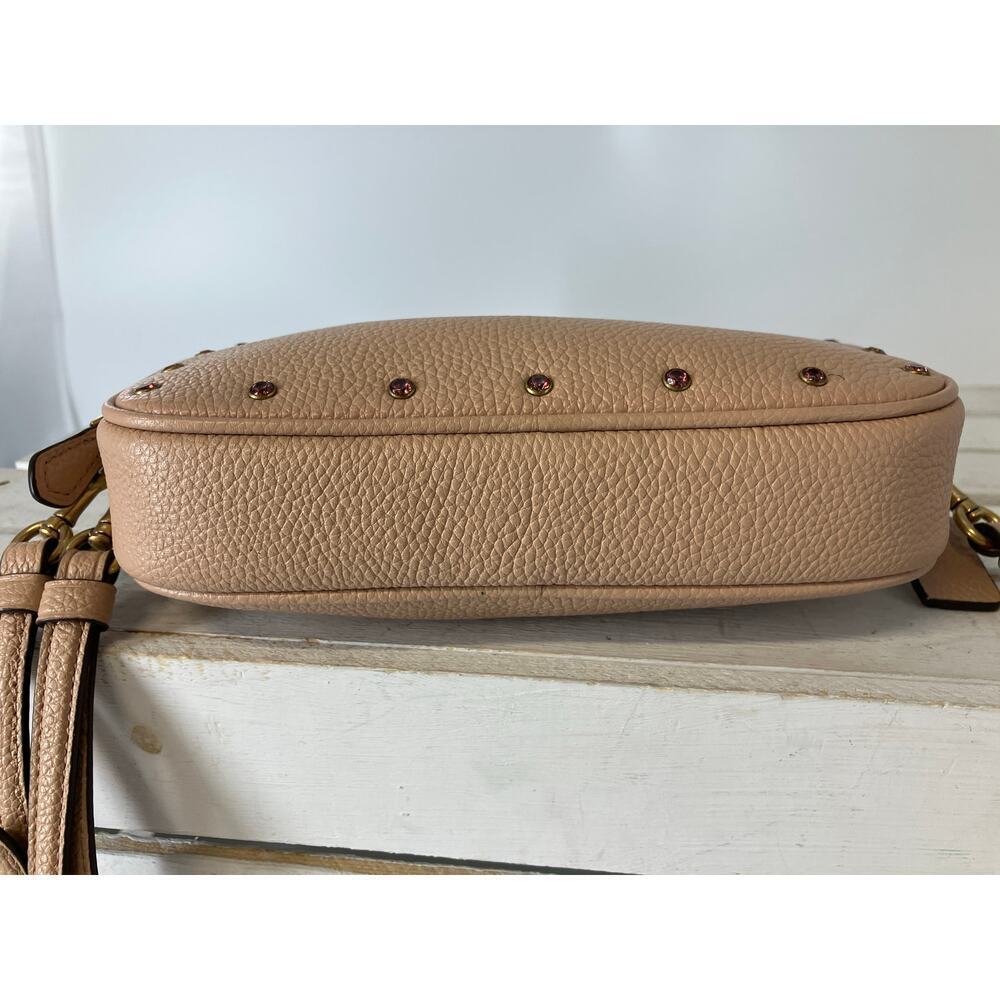 COACH SADIE 38931 PINK-NUDE LEATHER CROSSBODY, WRISTLET BAG - Picture 10 of 16